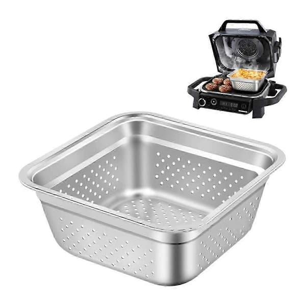 Udskiftningsbakke Netkurv til passende mærke Airfryer Tilbehør i rustfrit stål Sølv Silver