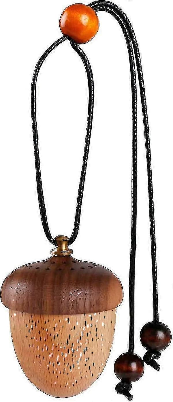 Maromalife Eterisk Olja Bil Diffuser, Trä Ekollon Dekor Söt Bil Diffuser Luftfräschare, Hängande Aromaterapi Diffuser Parfym Bil Dekoration, Gåva