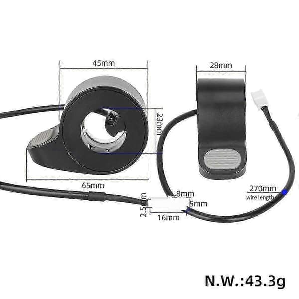 4 Pro/4 Lite Scooter Fingerpres Accelerator Erstatning Grå Sort Black