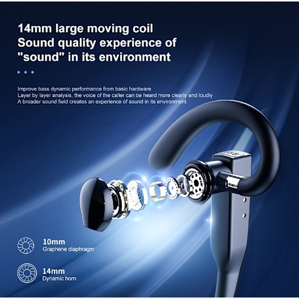 Bluetooth Hörlurar Trådlöst Headset med Brusreducerande Mikrofon 90 Dagars Standby/110 Timmars Samtalstid, Bluetooth Hörlurar