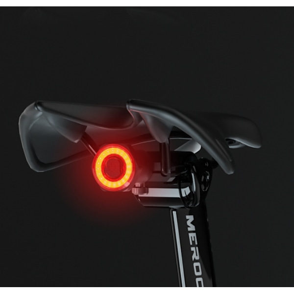 Blændende farve 100 lumen kan bremse induktion baglygte mountainbike cykellygte usb opladning baglygte advarselslys