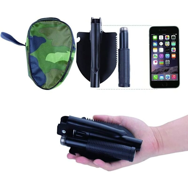 Multifunktionell hopfällbar spade militär stål mini spade verktyg för trädgård camping vandring backpacking fiske överlevnad