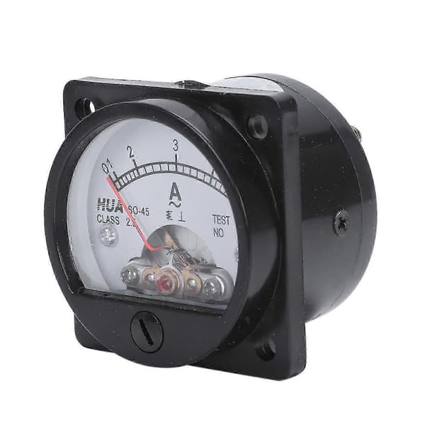AC 0-5A analog amperemeter rund panelmätare klass 2.5 Svart Black