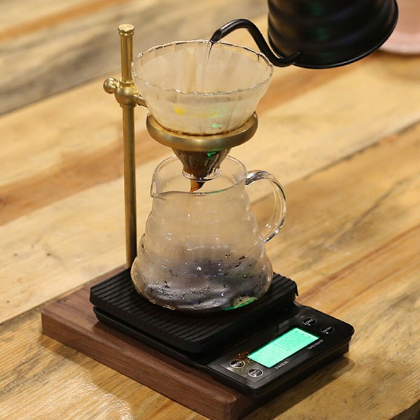 Elektronisk våg med timer, elektronisk kaffevåg (svart 0,1-3 kg)