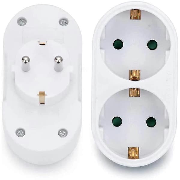 2 Stik Dobbelt Stik Multiple Stikdåse Multi Stik Adapter Horisontal Cy