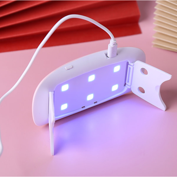 Mini UV LED Nagellampa, Portabel En Finger Nageltork UV-lampa Nagelgel Polish Härdningslampa Elektrisk Nagelkonstmaskin med USB-kabel