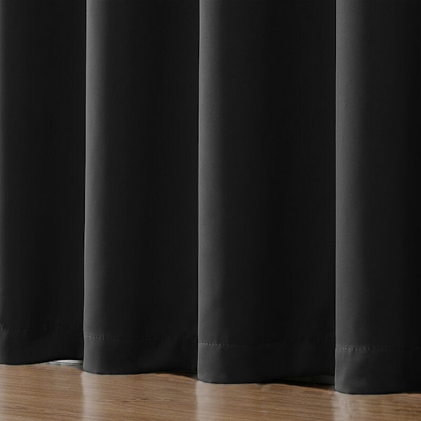 Sæt med 2 termiske mørklægningsgardiner - 140 x 240 cm - sort