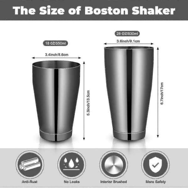 16 dele Boston Shaker Cocktail Sæt i Rustfrit Stål