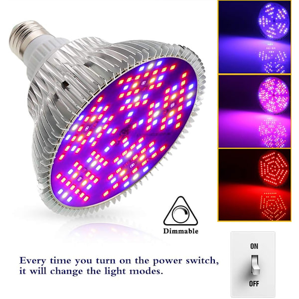 100W LED Kasvivalo Täyden Spektrin Kasvien Kasvatuslamppu 150LED E27 Sisäkasvien Kasvatusvalo Sisäpuutarhaan Kasvihuoneeseen Hydroponiikkaan