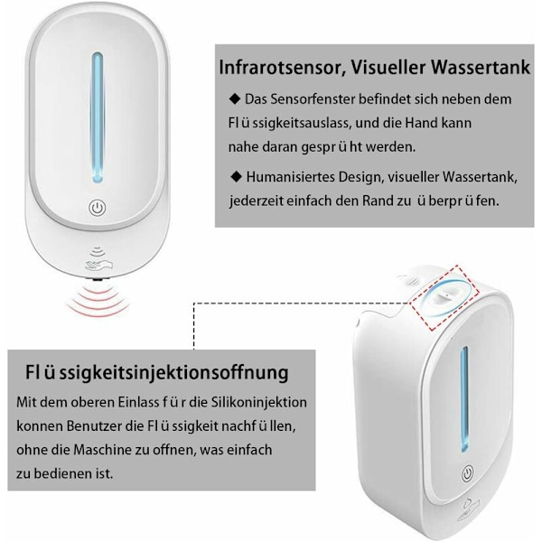 Sæbedispenser Vask Telefon Uden Hul Smart Induktions Vægmonteret Gel