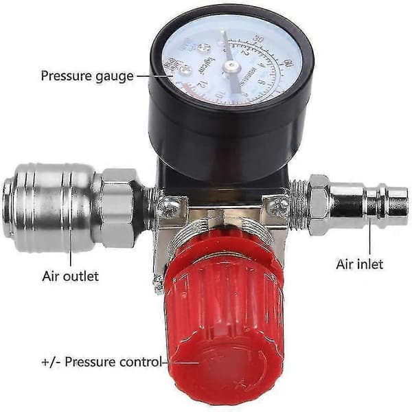 Ny lufttryksregulator trevejsventil 175psi 12bar 1/4 tomme lufttryksmålerregulator til kompressor (ny 3-vejsventil)