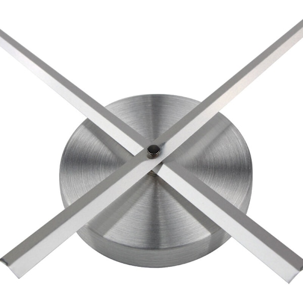 3D Klockvisare - Stora 3D Väggklockvisare - Art Deco Hem Quartz Klocktillbehör (Silver)