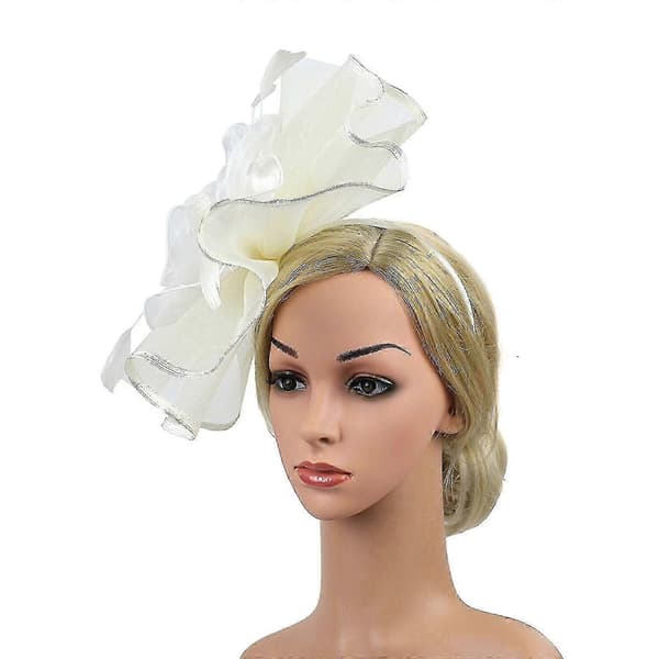Fascinatorhat til kvinder til bryllupper, teselskaber og derbybegivenheder White A
