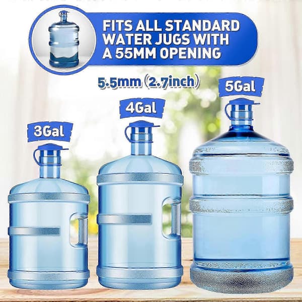 5 Gallon Vattenflaska Kannlock Återanvändbara Hållbara Silikon Spillfria Kannlock För Endast 55 mm Flaskor-Bra
