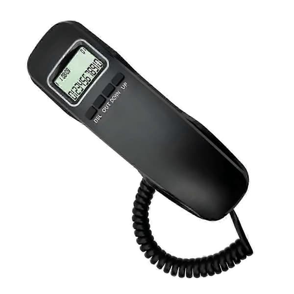 Robust vægmonteret fastnettelefon til hjemmekommunikation, sort Black