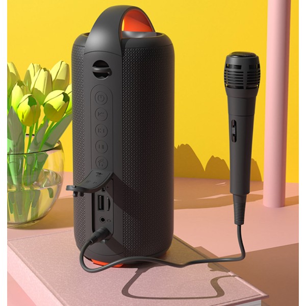 Tehokas Bluetooth-kaiutin, suurikokoinen kannettava ulkokäyttöön tarkoitettu vedenpitävä kortti kotiin (musta),
