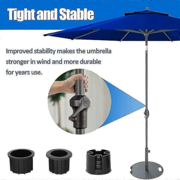8 stk. parasolfodshulafdækning til udendørs parasol sort black