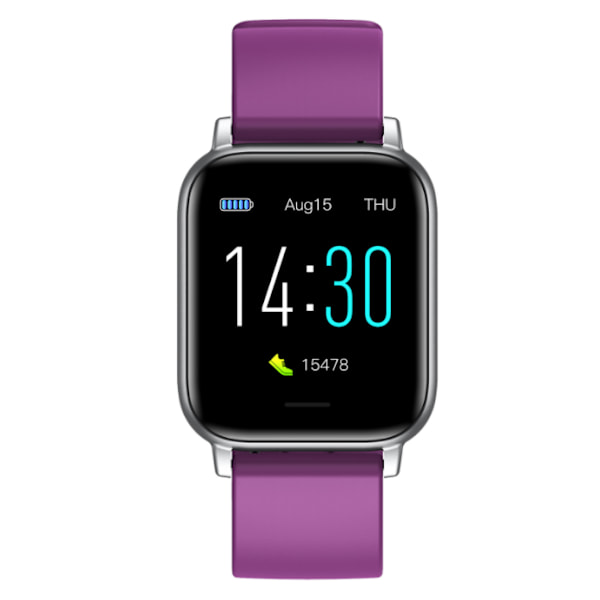 Smartklocka, Pulsmätare Sömn Fitness Termometer Stegräknare Bluetooth-klocka (Lila),