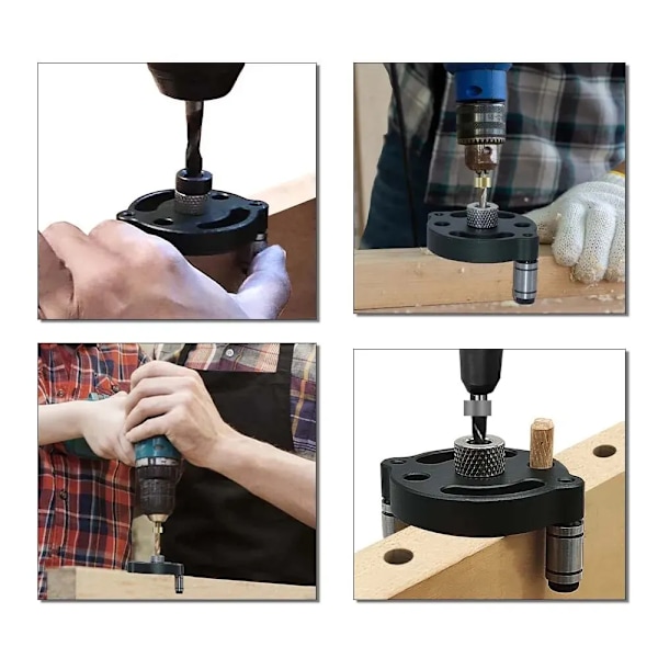 Center Point Finder Borrguide, 3-10 mm plugg med 3 bussningar i rostfritt stål