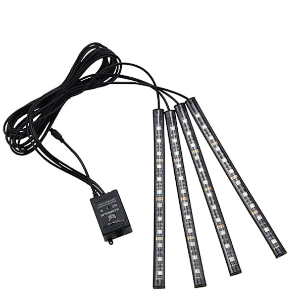 LED-sisävalot - Sisävalot, 12 LED-valoa langattomalla kaukosäätimellä, 24 painikkeen kaukosäädin, vedenpitävät moniväriset alustavalot