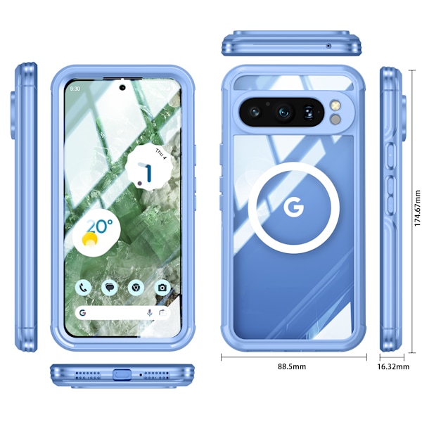 Skyddsfodral med Stativ för Google Pixel 9 Pro XL Google Pixel 9 Pro Blå Blå