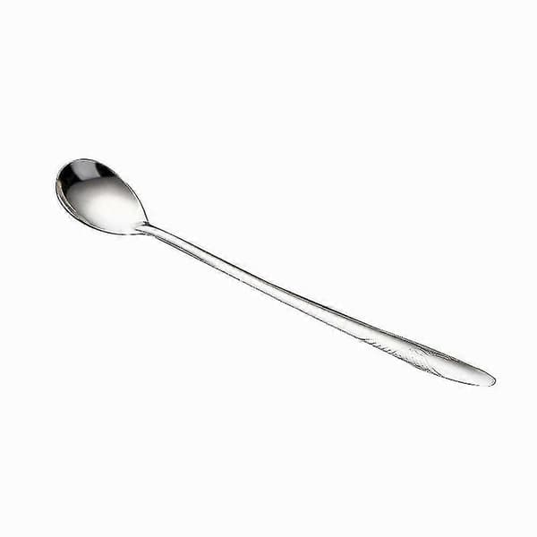 10 stk. teske i rustfrit stål med langt håndtag til dessertkaffe og is