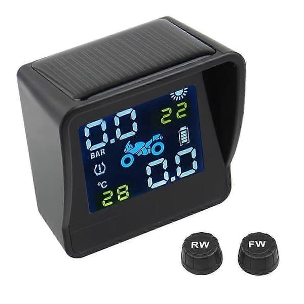Motorcykel Solar Däcktryck Temperaturövervakningssystem TPMS Sensor Kit USB-laddning för Motorcykel
