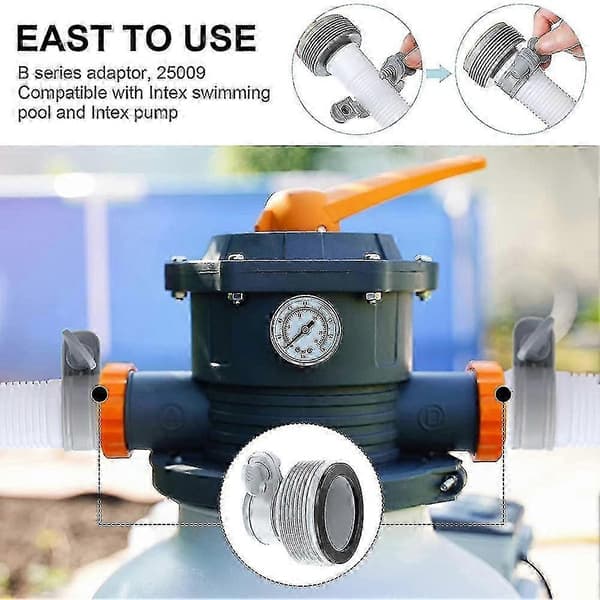Intex Poolslangadapter Typ B 29061E 4st för klämfästen omvandlare