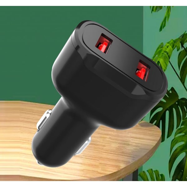 Billaddare Dubbel USB Snabbladdning Billaddare (QC3.0 18W+18W Vit)