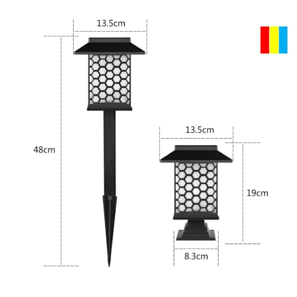 Solcelle Gårdlamper, Haveplæne Jordlamper, Udendørs Antikke Dekorationslamper (Store Honeycomb Lamper-5LED, Inklusive et Sæt Pløkker, en Base),