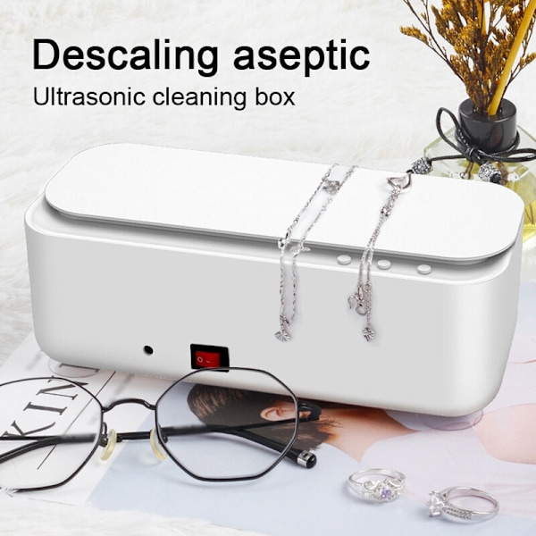 Ultraljudsrengöringsmaskin Glasögonrengöringsmaskin Ultraljudsrengöringsmaskin USB-version Vit