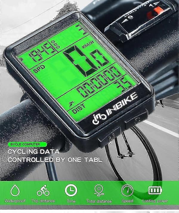 Zk-vandtæt Cykelcomputer Trådløs Cykelcomputer Hastighedsmåler Med LED Digital Hastighed
