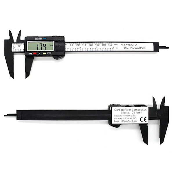 Digitaalinen työntötulkki, 150 mm elektroninen työntötulkki suuri LCD-näyttö, ruostumattomasta teräksestä valmistettu digitaalinen tarkkuusmittaustyökalu kotitalouteen, koruihin ja tee-se-itse-projekteihin
