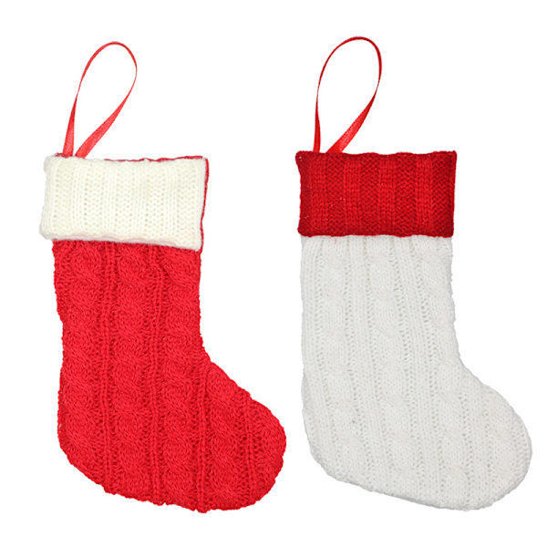 Julartiklar Presentpåse Julgran Små Ullstickade Strumpor Ornament Hänge Dekoration Julartiklar Påse (2st)