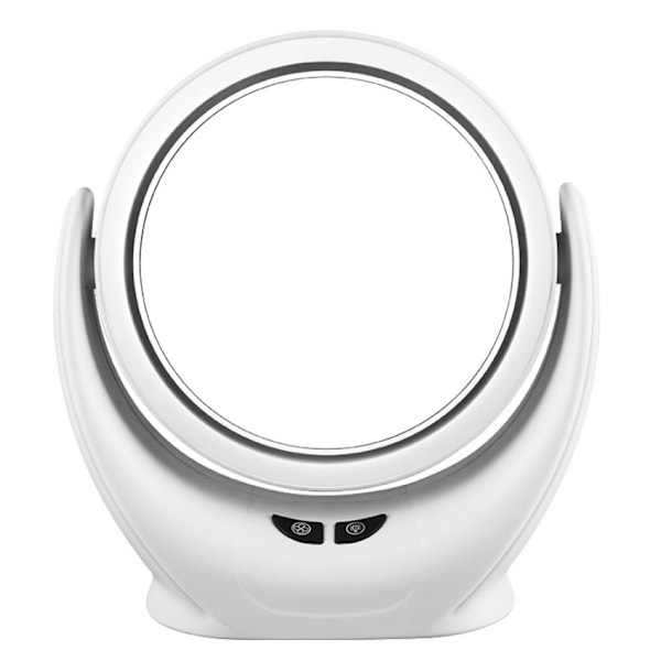 USB Sminkspegel Fläkt Portabel Skrivbords LED-Lampa Laddningsfläkt (Vit)
