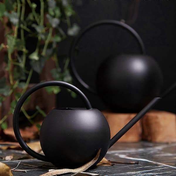 Holdbar 400 ml vandkande i rustfrit stål til indendørs og udendørs planter Black