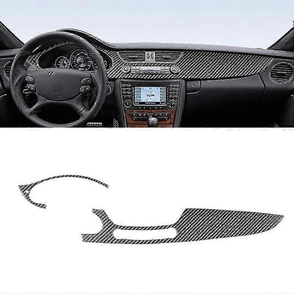 För Benz CLS Class C219 2004-2009 Kolfiber Center Control Dashboard Panel Trim Interior Accessor