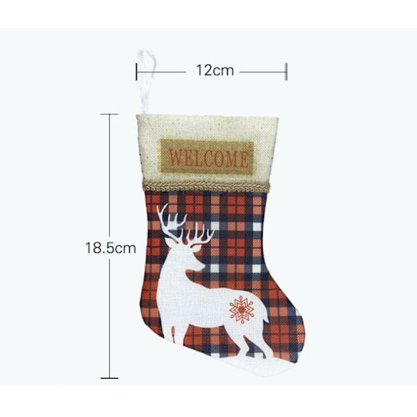 Små Julstrumpor, Juldekorationer, Julklappar, Hängen, Julklappspåsar, Godispåsar, Presentpåsar (2 stycken)