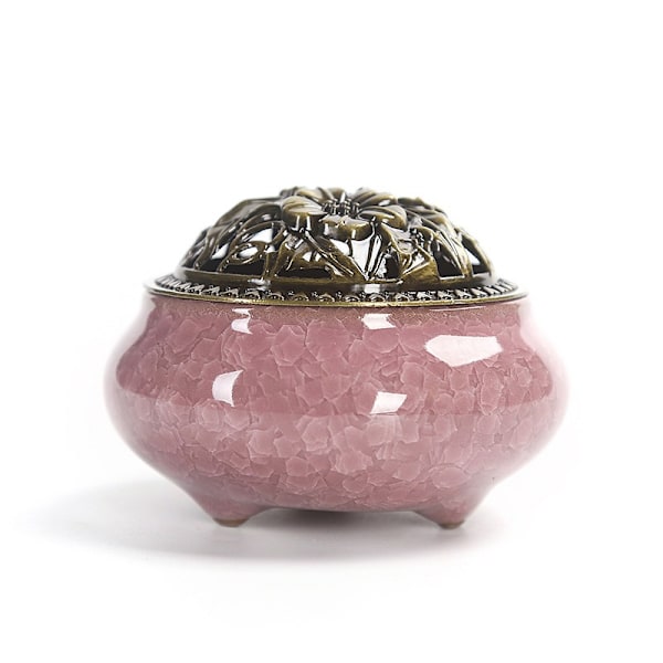 Celadon Røgelsesbrænder Keramisk Kobberlåg Antik Røgelsesbrænder (Krakeleret Violet)