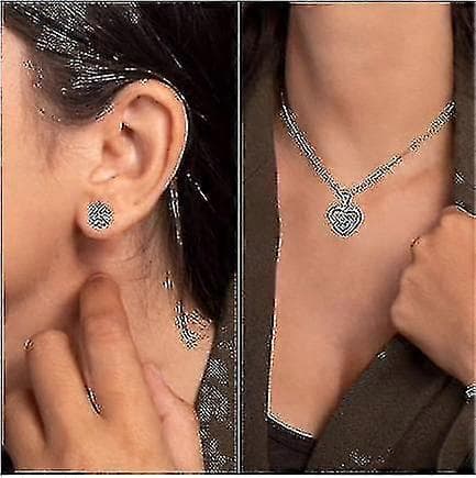 925 Sterling Silver Rose Heart Smyckesset för kvinnor Presentförpackning