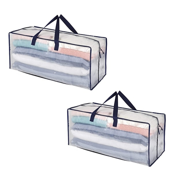 Transparent PP vævet flyttetaske 2-pak 2-pakke 2-pack