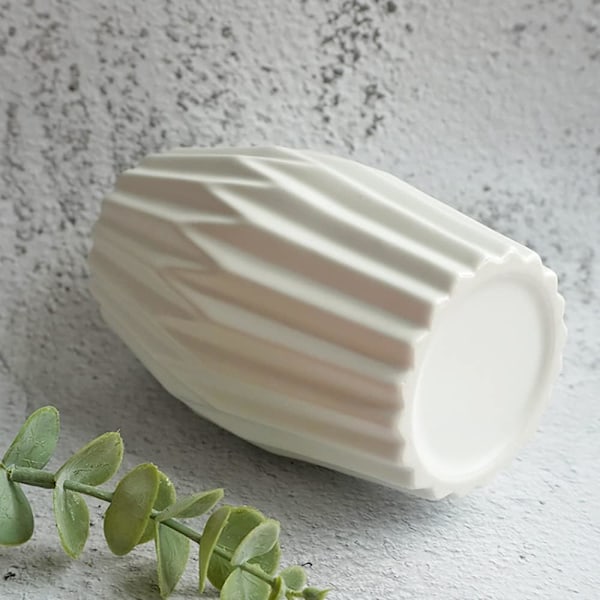 Korall dekorationsvas, vardagsrumsdekoration keramisk blomma (vit, 8.8*14.2cm)