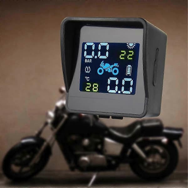 Motorcykel Solar Däcktryck Temperaturövervakningssystem TPMS Sensor Kit USB-laddning för Motorcykel