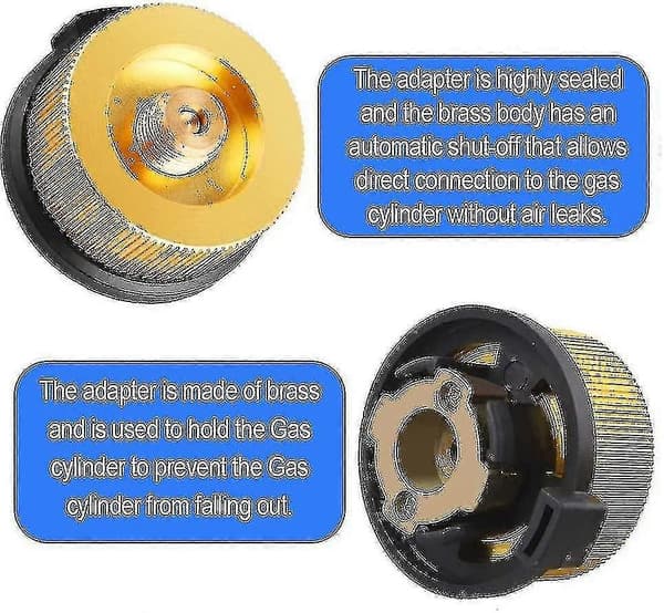 2-pak Camping Gas Adapter Auto-off til Butanbeholder til Skrue Gaspatron