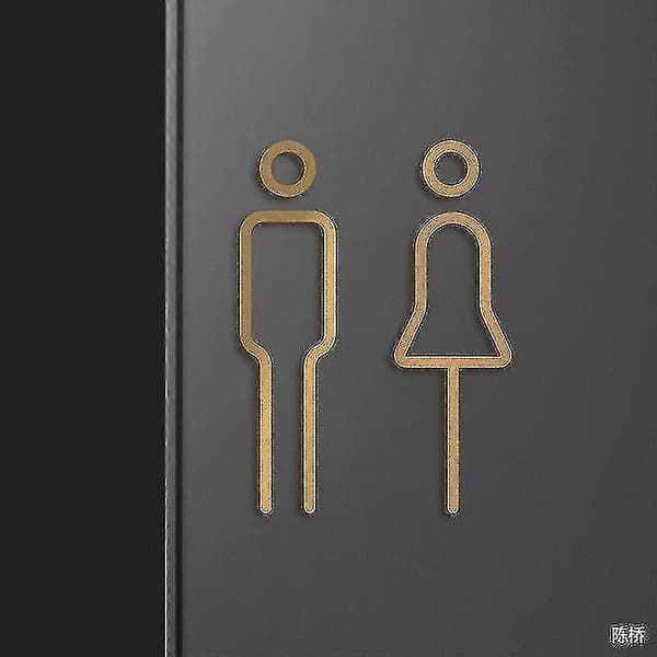 Holdbart WC-dørskilt - Metalgraveret plade til toilet 10x15cm