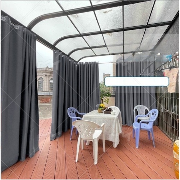 Udendørsgardiner til lysthus (1,5x2,7 m med kroge/enkelt panel)