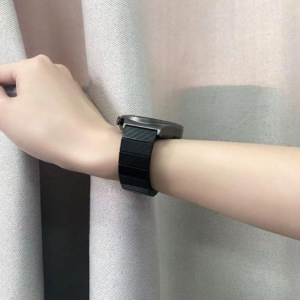 Universell magnetisk kolfibertexturarmband Svart Svart S
