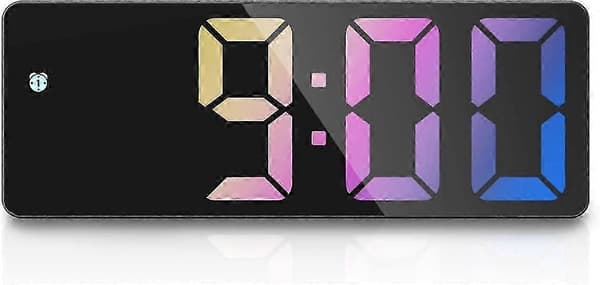 LED digital väckarklocka för sovrum med datum, temperatur och snooze black