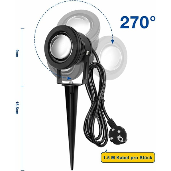 RGB Vedenalainen Valo Värikäs Akvaariovalo LED Suihkulähdevalo 85-265V RPG 10W - Musta Kuori Litteä Peili