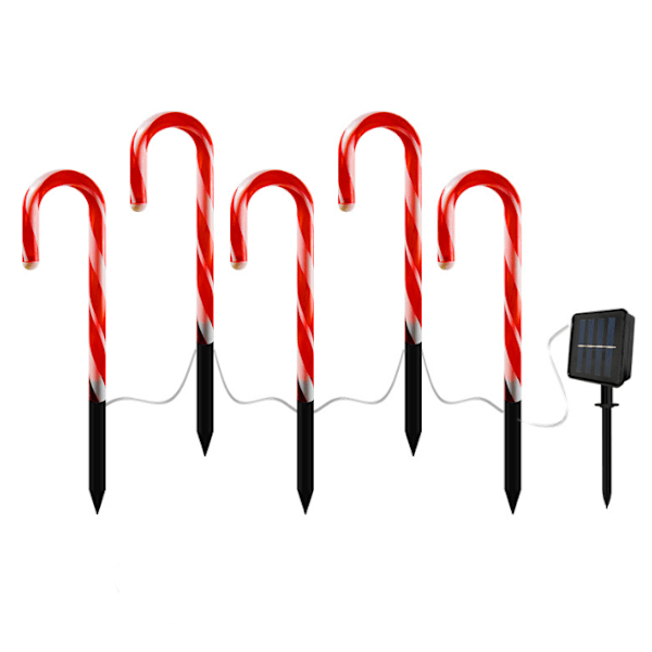 38CM Solcellsdrivna Julgransljus En Slinga Fem Solcells LED-lampor Julgransljus